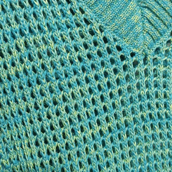 Torrid Open Stitch Pull Over Sweater V Neck Aqua 4XL - Picture 8 of 8